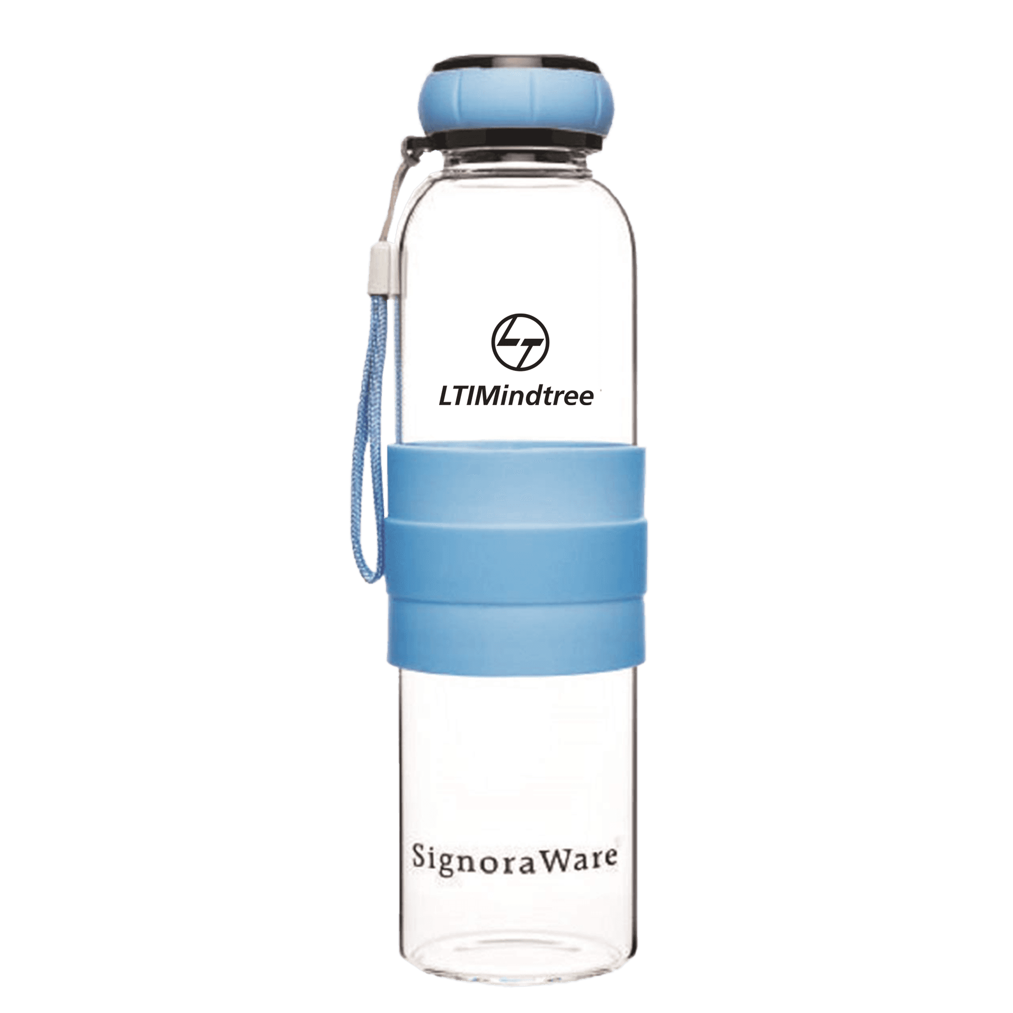 Signoraware Aqua Marine Glass Bottle With Silicon Sleeve (550 Ml.)