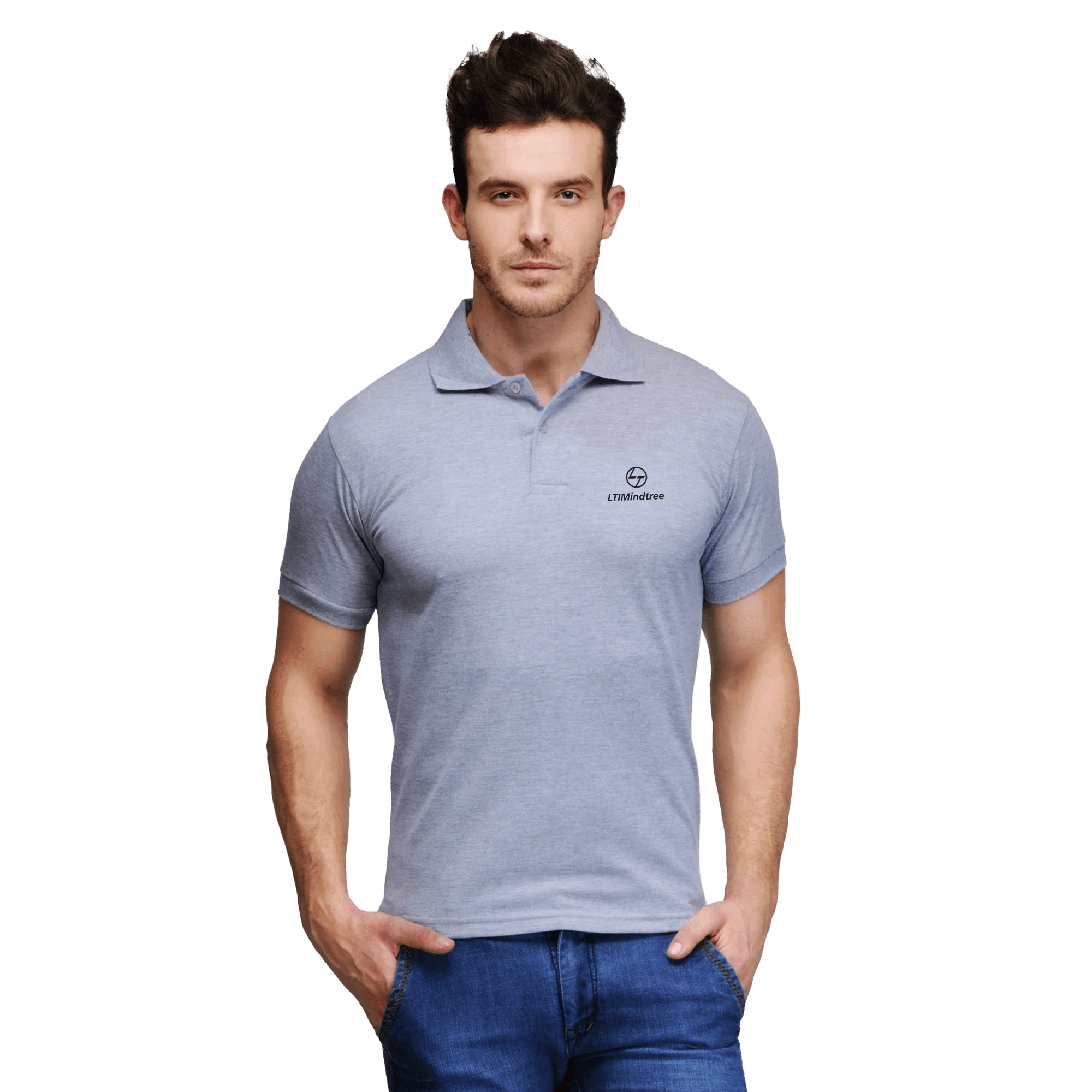 Six Degree Men Polo T-Shirt - Grey Milange