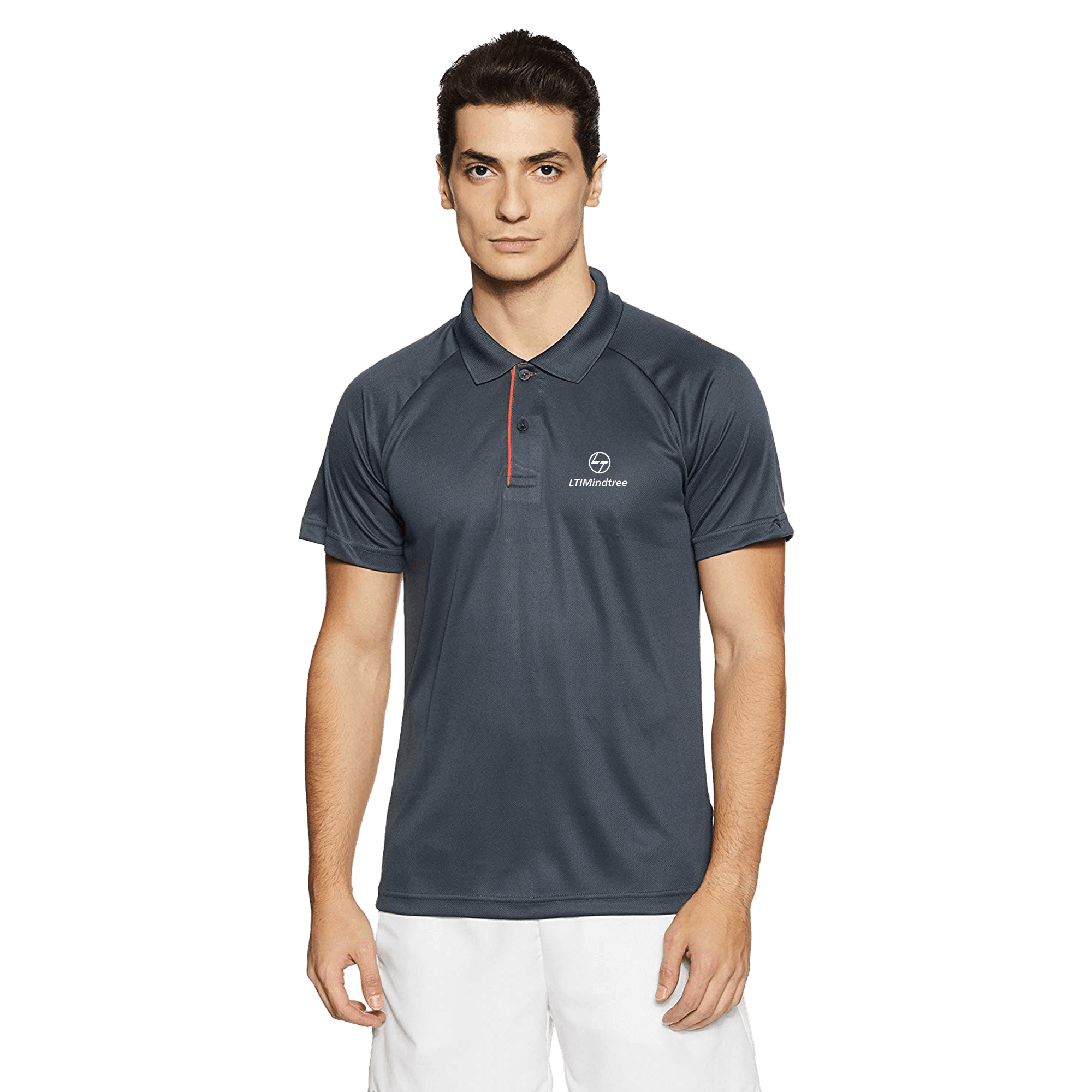 Adidas Men Solid Polo Neck Grey T Shirt