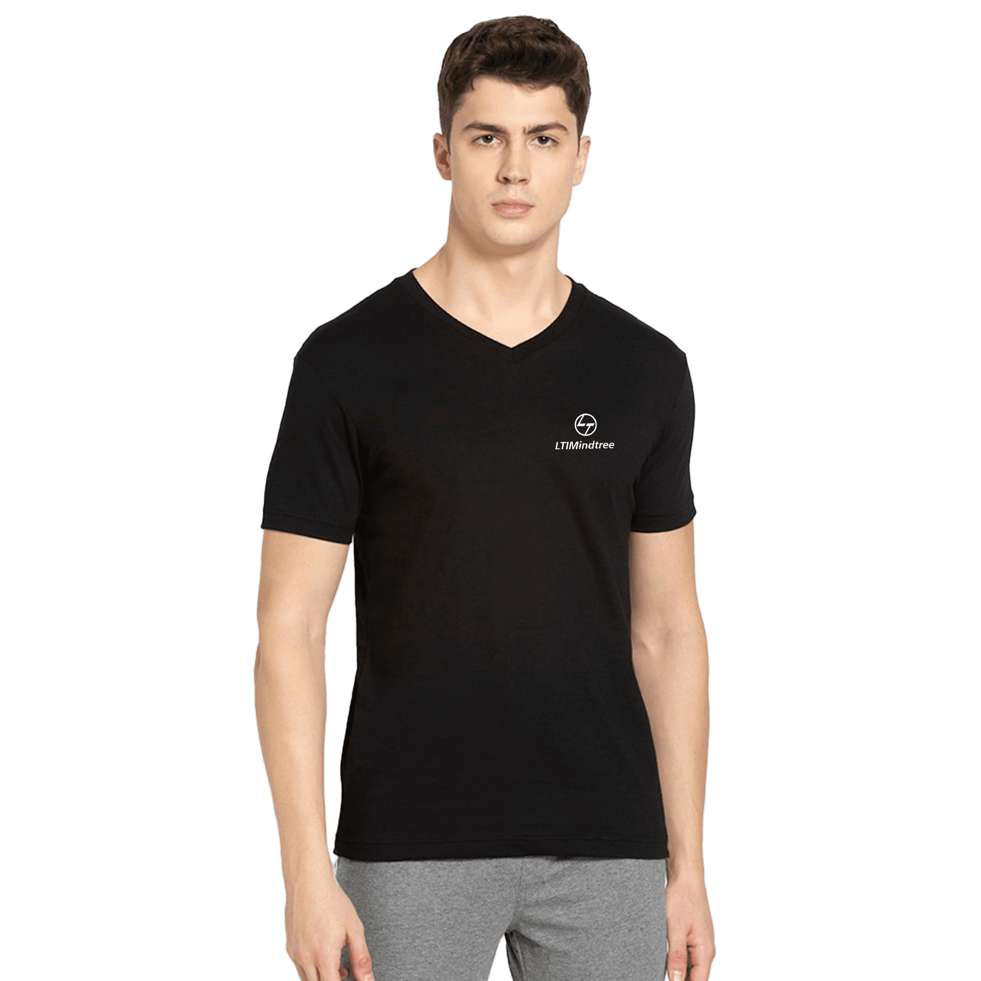 Jockey Men's Cotton Rich V Neck T-Shirt - Black