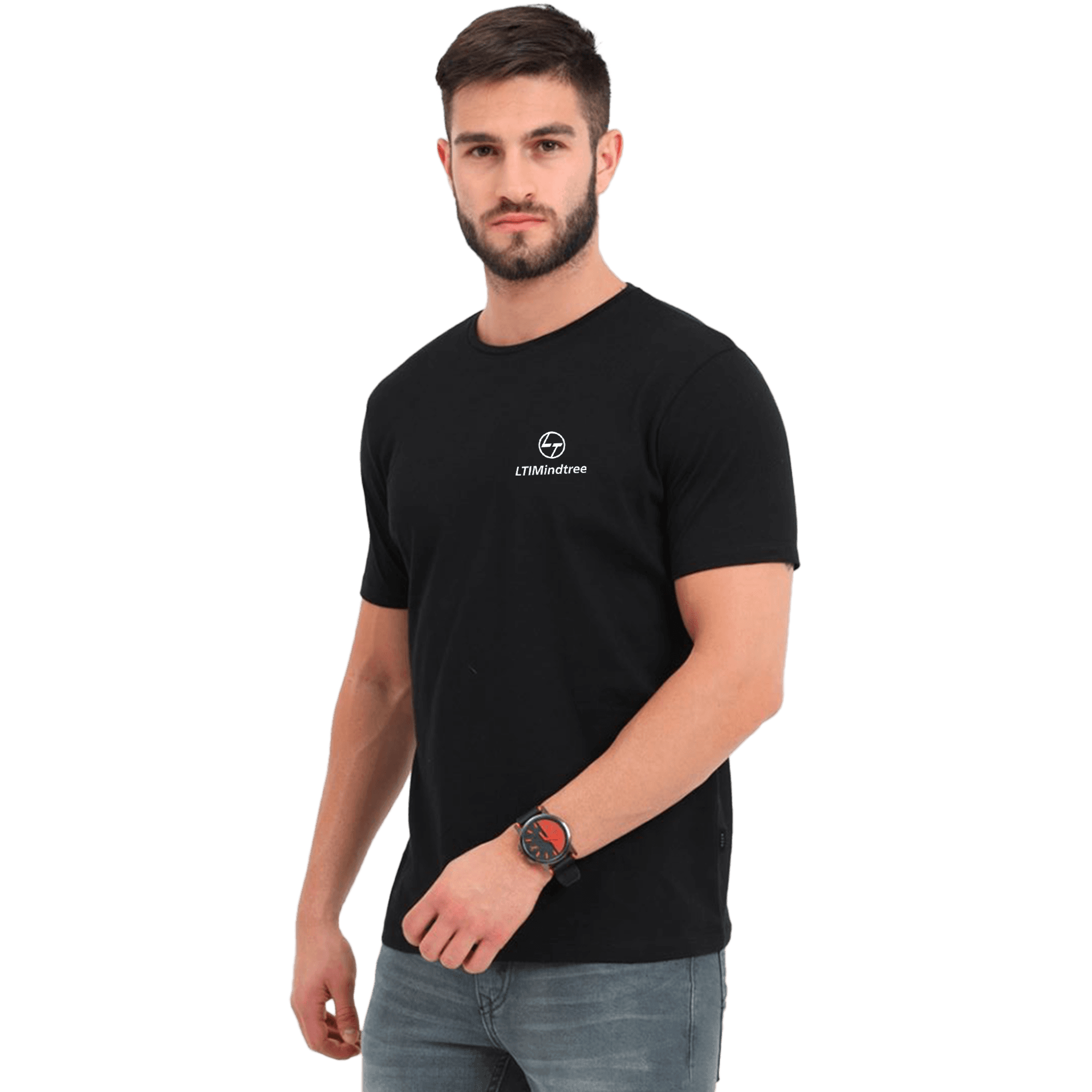 Rare Rabbit Black Round Neck Liquid Cotton T-Shirt