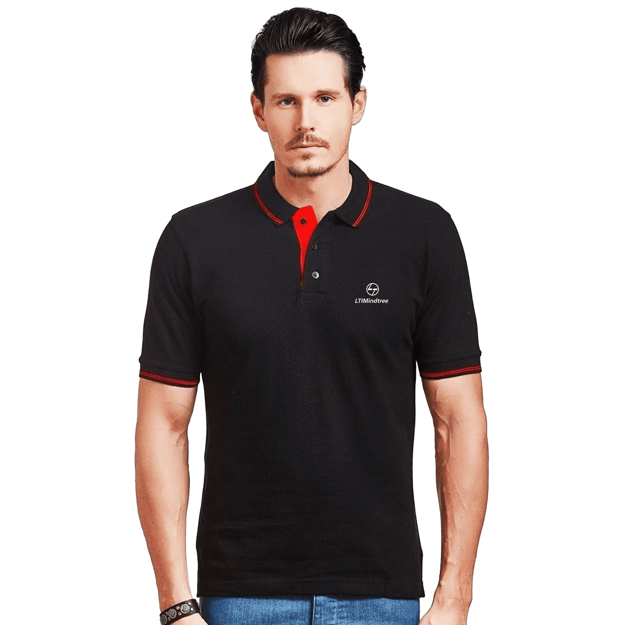 Spark Black With Red Tipping Polo T-Shirt