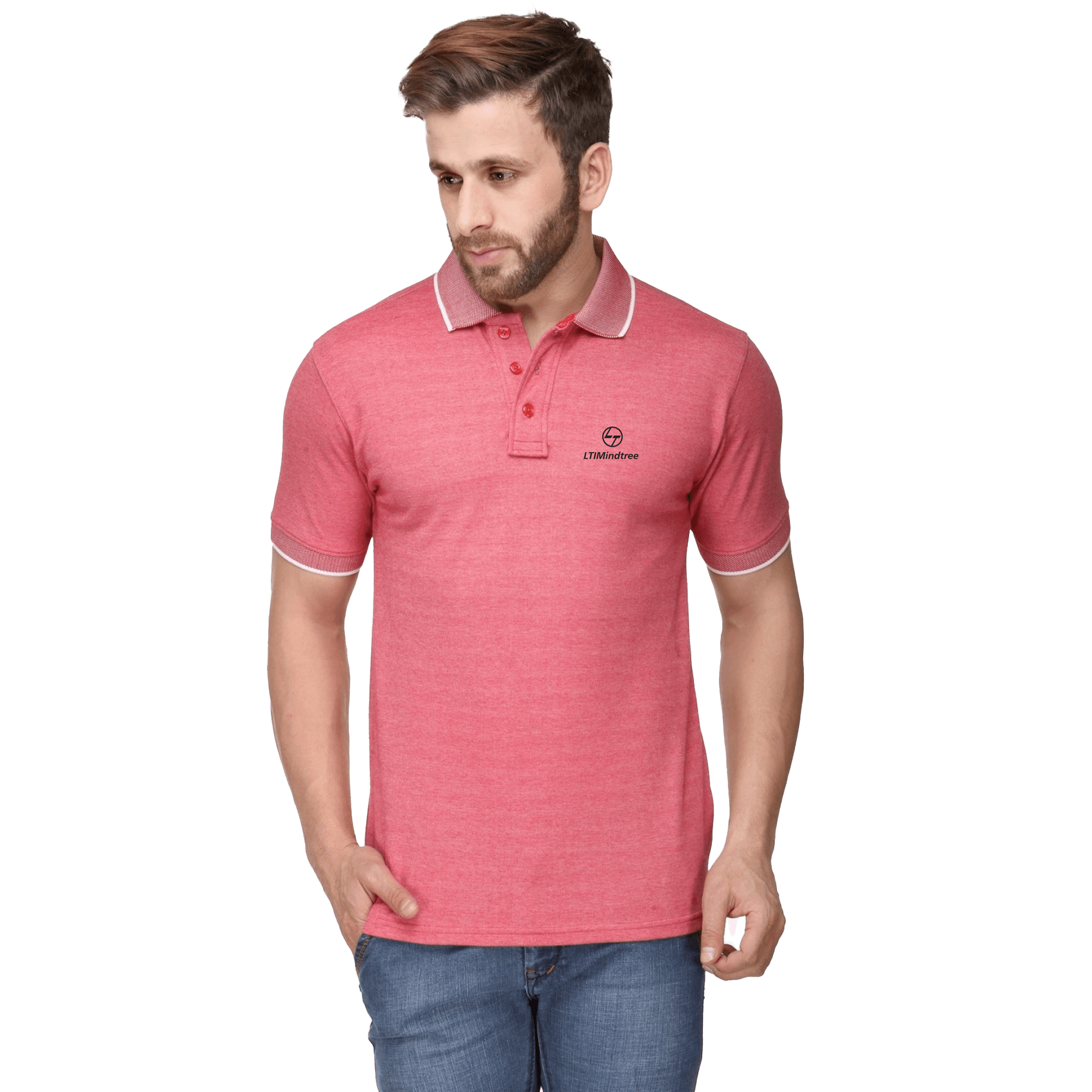 Spark Spark Pink Melange Polo T-Shirt